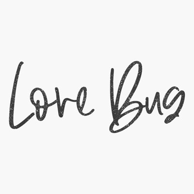 «Love Bug Vintage», art textuel sur toile tendue
