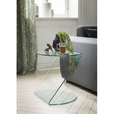 Pohlman Glass Top Round Side Table