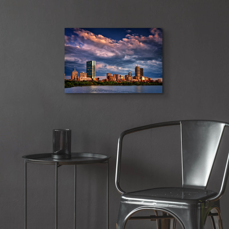 «Boston at Dusk» par Rick Berk, art mural en verre acrylique, H 16 po x l 24 po x P 0,2 po