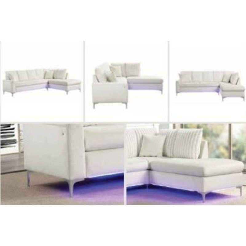 Canapé modulaire en velours Madeley, Velours blanc