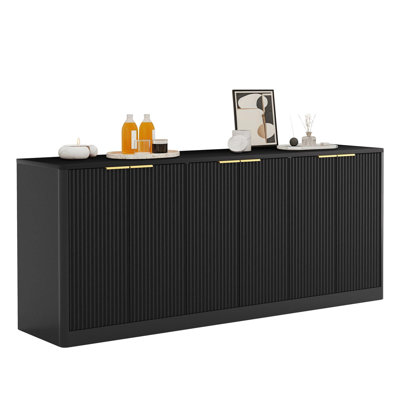 Buffet 67 "à 6 portes avec 6 portes, noir