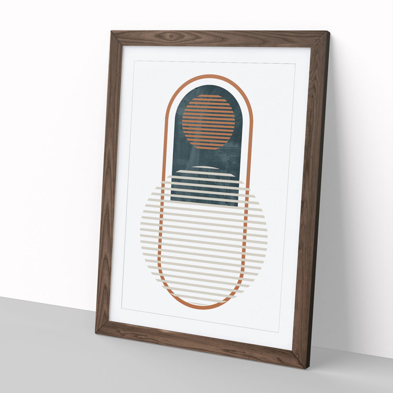 Composition 1 - Framed Print, 48cm H x 36cm W x 2cm D, Walnut
