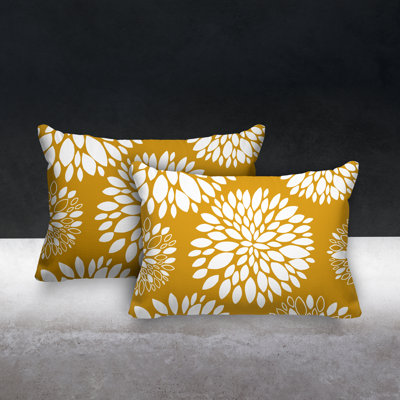 Floral Outdoor Reversible Throw Pillow