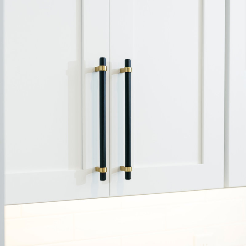 Sinclaire Bar / Handle Pull, 18, Matte Black/Brushed Golden Brass, 1