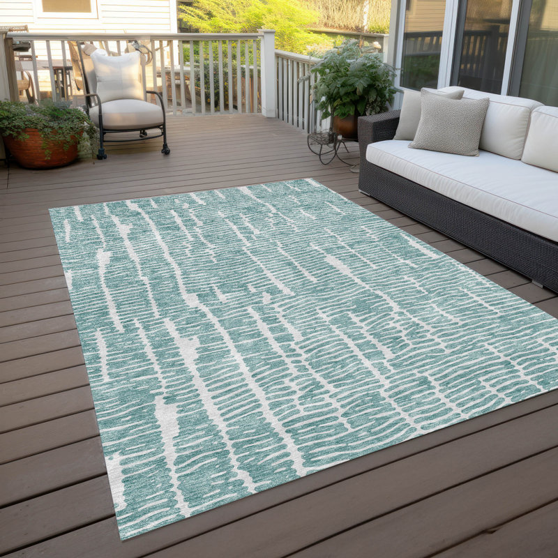 Malchow Washable Abstract Indoor / Outdoor Rug, Rectangle 10' x 14'