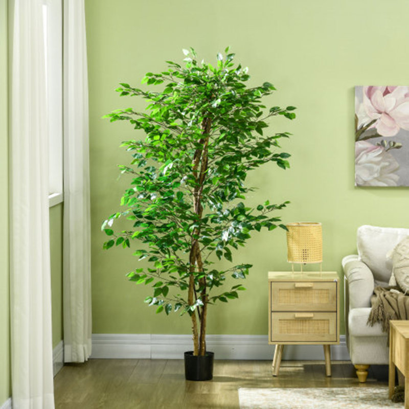 Ficus artificiel avec pot HOMcom, H 70,8 po x l 7 po x P 7 po