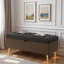 Banc avec repose-pieds moderne avec amplement d'espace de rangement, coussin capitonné et pieds en métal-657218598