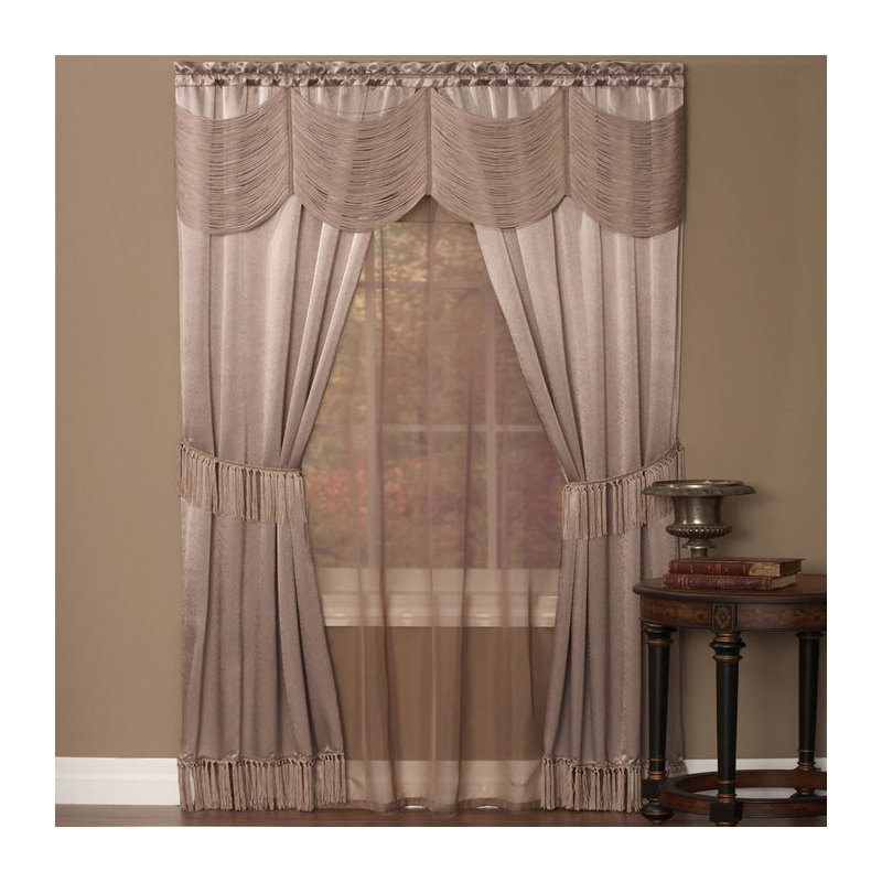Mortimer Semi Sheer Curtain Pair, 56" W x 84" L, Mauve