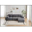 Canapé d'angle modulaire Cloud en velours côtelé gris moderne, en forme de L, avec assise extra profonde et rembourrage surdimensionné en mousse à mémoire de forme compressée, canapé doux et adapté aux animaux domestiques avec pouf pour grand salon ou appartement au sous-sol.-2068908020-2068908015