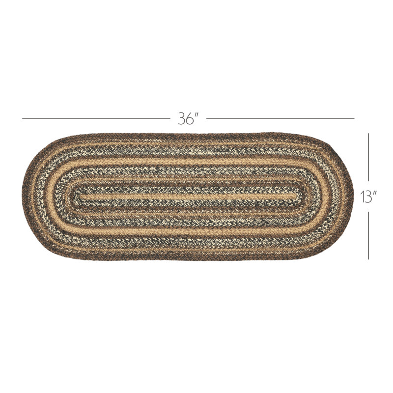 Birtwhistle Geometric Oval Table Runner, Chestnut Brown/Country Black/Dark Tan