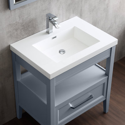 Dowell 31'' Rectangular Drop-In Bathroom Vanity Top with Overflow