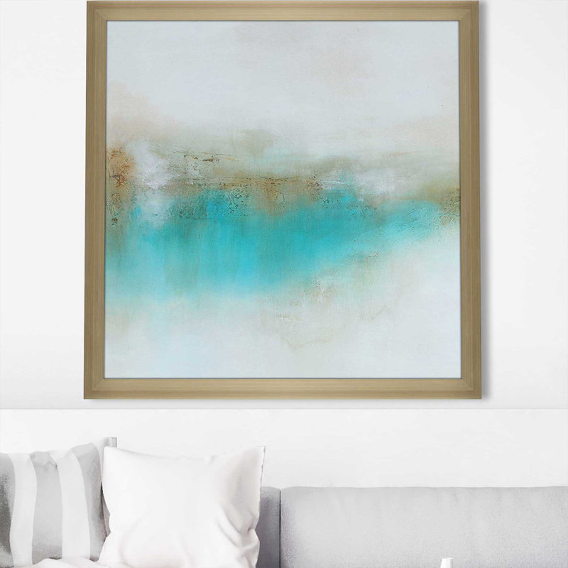 «Wonderland I» par KR Moehr - Peinture, Encadrement champagne, H 37,5 po x l 37,5 po x P 1 po