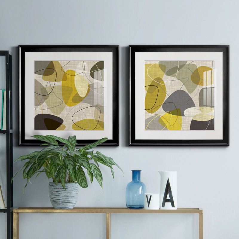 Sandstone I - 2 Piece Single Picture Frame Graphic Art Set, Black, 30.5" H x 61" W x 1.5" D