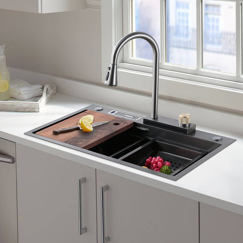 Évier de cuisine encastré avec robinet Dobby L 30 po x l 18 po