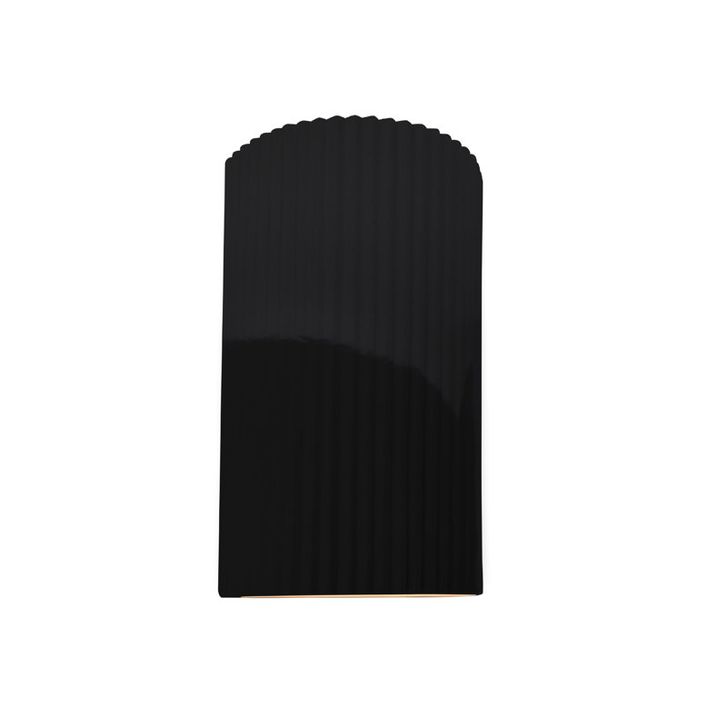 Beda Ceramic LED Wall Light, 12.5" H x 7.75" W x 4" D, Gloss Black