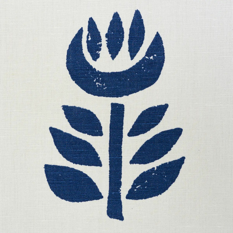 Rosenborg Hand Print Fabric, Navy