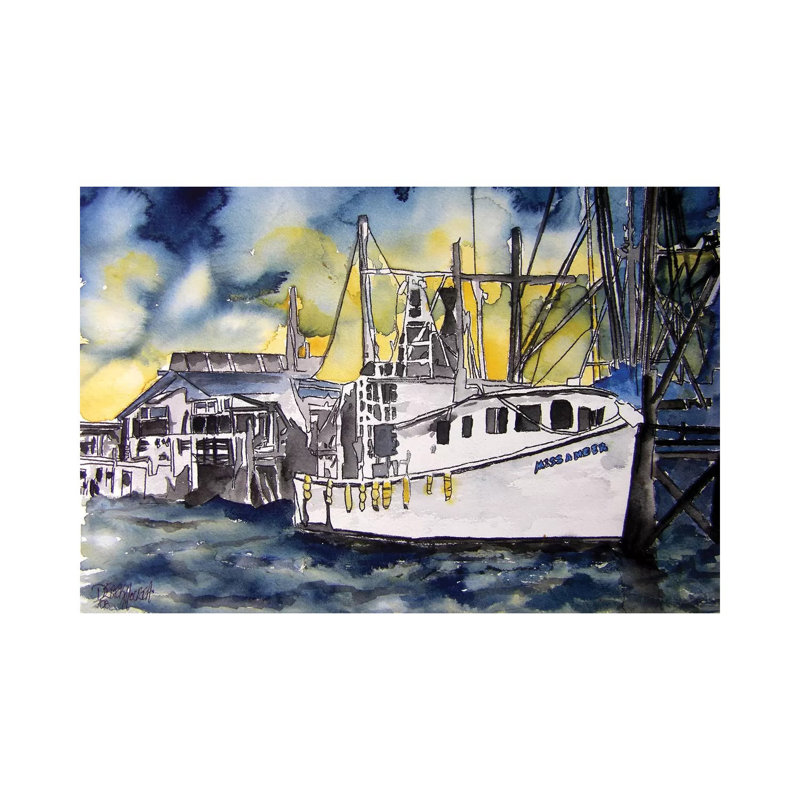 Tybee Island Boat - Wrapped Canvas Painting, 101.6 cm H x 66.04 cm W x 1.91 cm D
