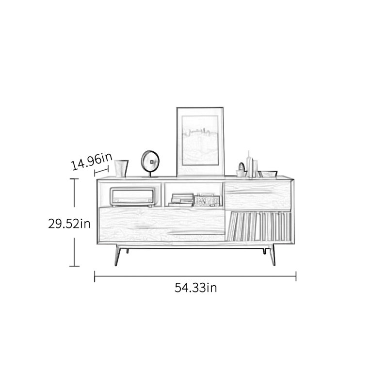 Kistner, H 29,52 po x L 54,33 po x l 14,96 po