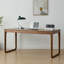 Bureau rectangulaire en bois massif avec tiroirs Walnut-1290692533