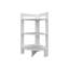 Tablette d'angle avec trois tablettes Gisela, blanc