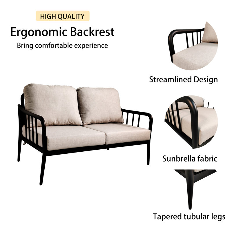 Mobilier d'extérieur en aluminium 2 pièces