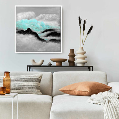 Toile grise et bleue - montagnes | Décoration contemporaine