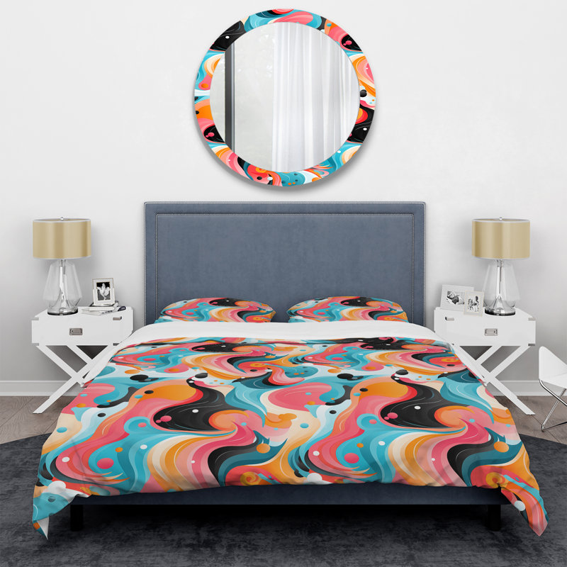 Literie colorée Mirage II Popart, Housse de couette simple + 1 taie décorative stan