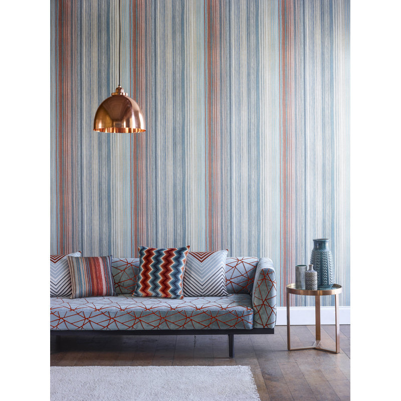 Spectro Stripe Wallpaper, Litchen/Graphite