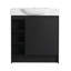Meuble-lavabo autoportant de 30 po avec lavabo en céramique blanche et porte à fermeture en douceur, chêne foncé, contreplaqué, emballage KD-645861100