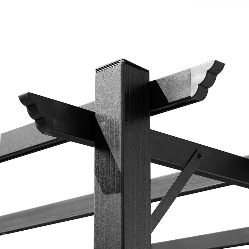 Charcoal Grey Aluminum Pergola with Retractable Canopy