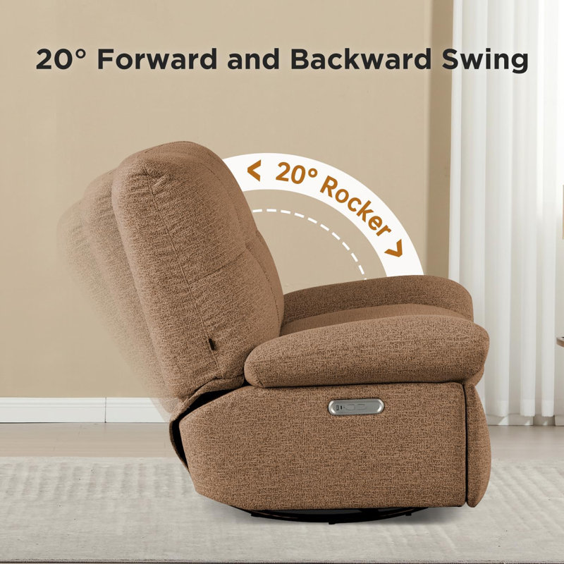 Fauteuil inclinable et pivotant Nouhaus, Brun
