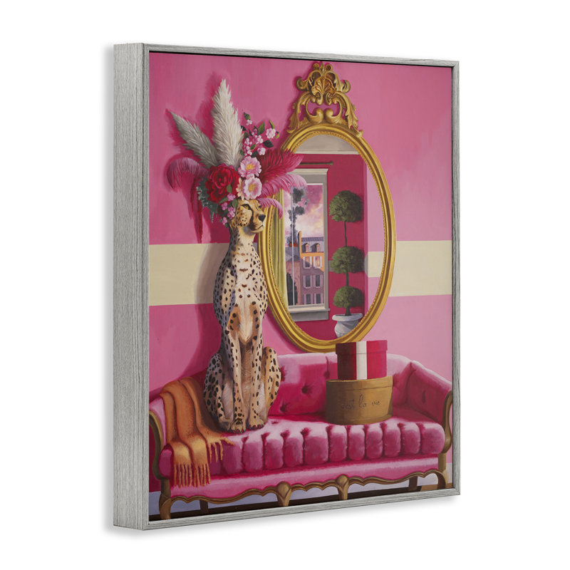 Sophistiqué léopard sur canapé, estampe numérique, design par Heather Gauthier, H 30 po x l 24 po