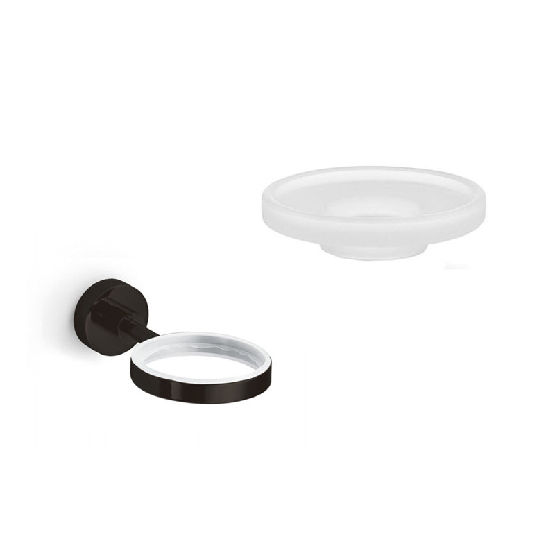 Baketo Bathroom Accessory Set, Frosted Glass