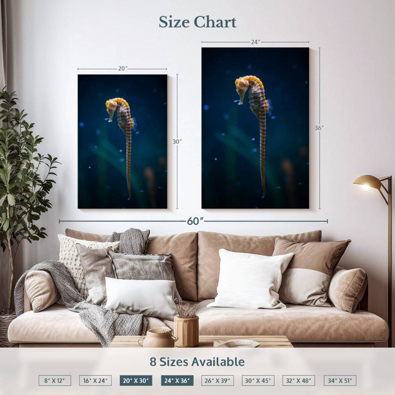 Brampt Long Tailed Seahorse, 36" H x 24" W