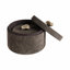 Sagebrook Home 2-Pieces Harare Suede Boxes With Stone Knob, Gray