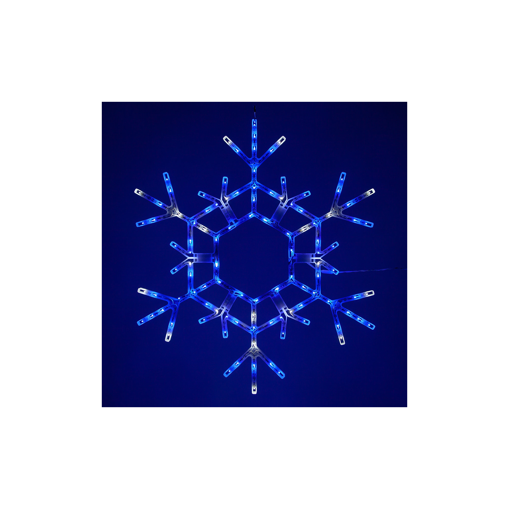 LED Folding Snowflake, Blue/White, 36" H
