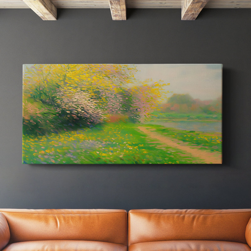 Série paysage - CLXI - Toile tendue avec châssis - Prêt à accrocher, H 20 po x l 40 po