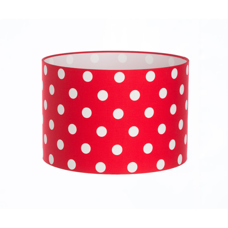Cotton Drum Lamp Shade ( Screw On ), Red, 23cm H x 35cm W x 35cm D