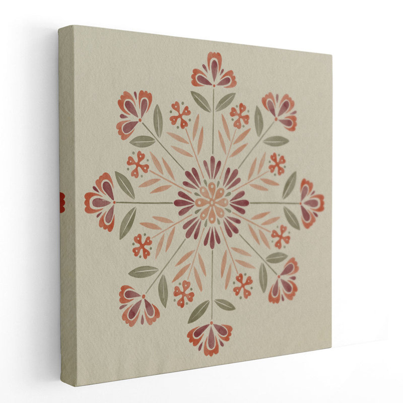 Folk Snowflakes I - reproduction d'art sur toile, H 12 po x l 12 po