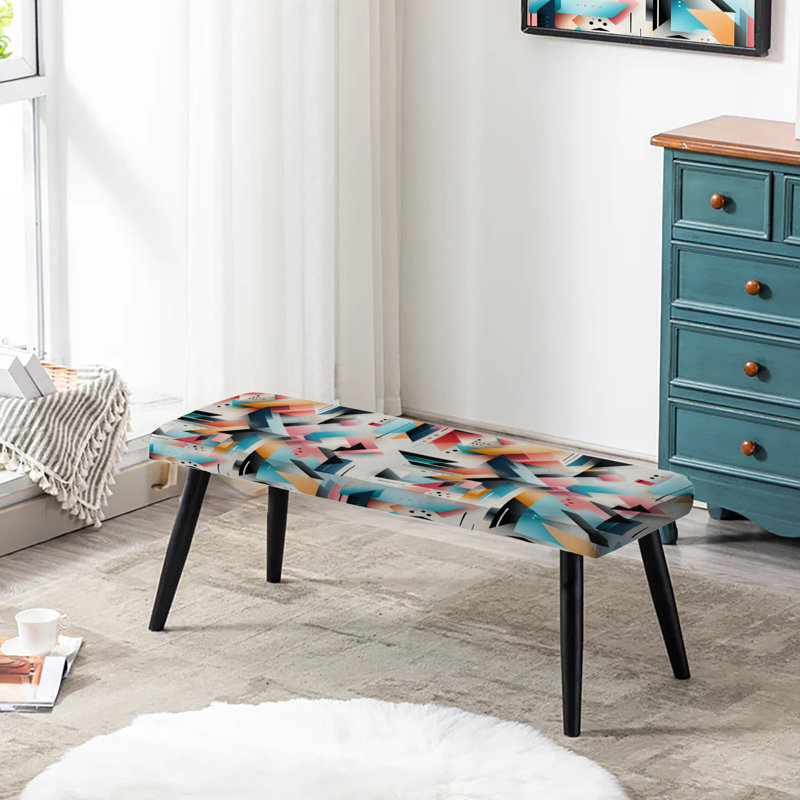 Multicolore couleur pastel géométrique Fusion - banc rembourré géométrique noir