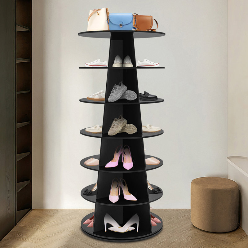 Range-chaussures pivotant 360 °, Noir, noir, noir, noir