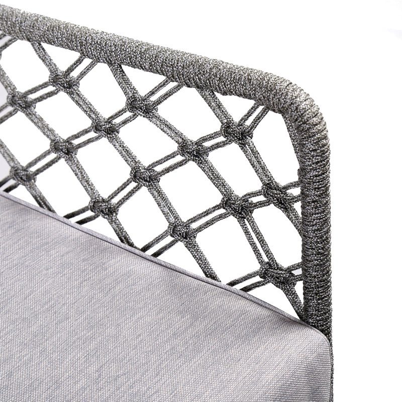 Méridienne de patio en acier durable, design gris moderne pour la maison et le jardin