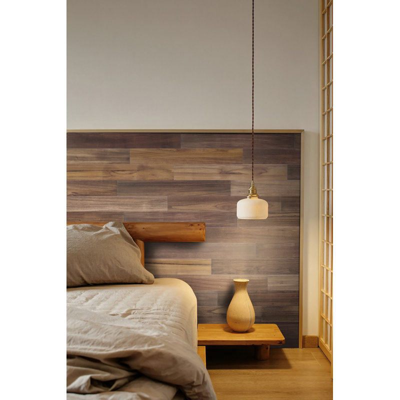 5.04" x 35.43" Peel and Stick Reclaimed Wood Wall Panelling (10-pack), Brown