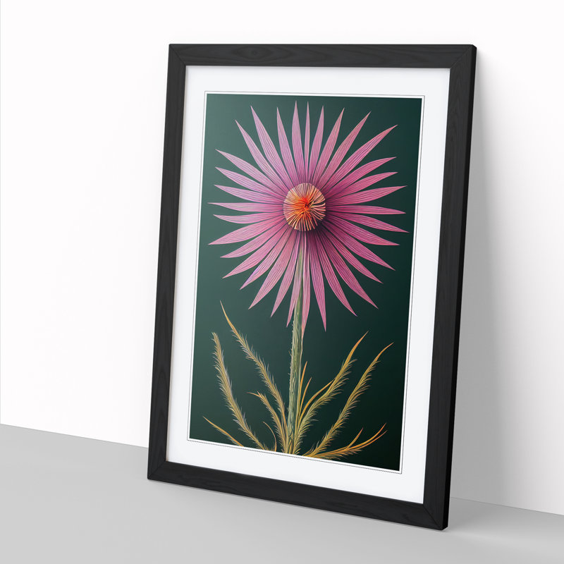 CAN-V0523-2504X Thistle Polygon - Wrapped Canvas Print, Black Framed, 34cm H x 25cm W x 2cm D