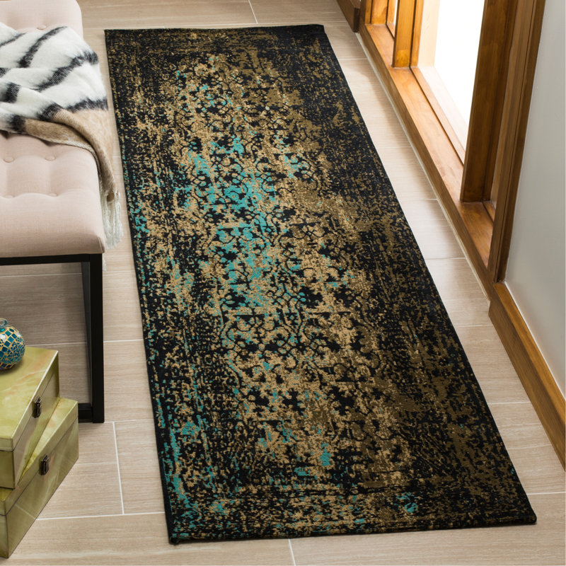 Alona Vintage Performance Abstract Rug, Runner 2'3" x 8'