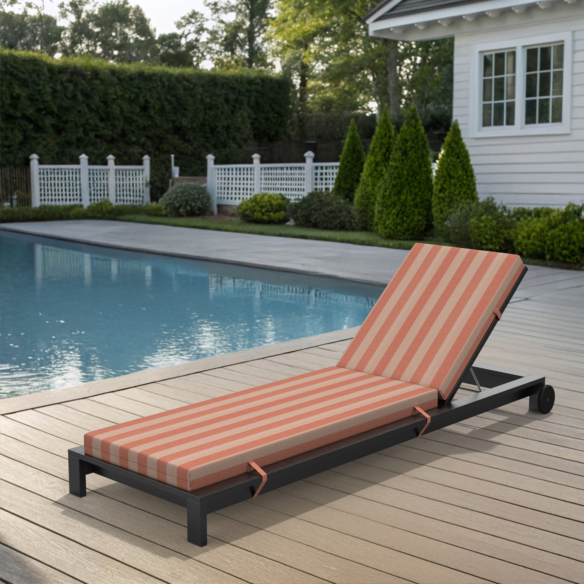 Lani Sunbrella Outdoor Chaise Lounge Cushion, Expressive Blush, 21" W x 50" D