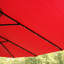 Parasol rectangulaire double 15X9pi avec base rouge Très grand abat-jour pour la piscine, la cour arrière. Fade - auvent, cadre rouillé, manivelle facile, conception et base extérieures rouges. Extra
