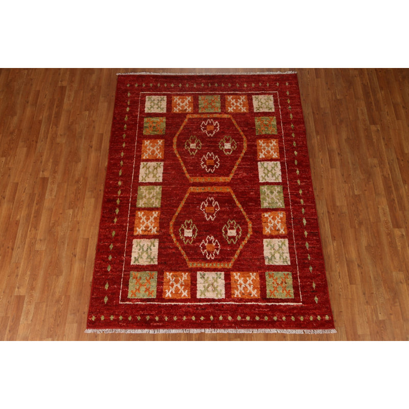 Tapis oriental géométrique marocain fait à la main 6 x 8