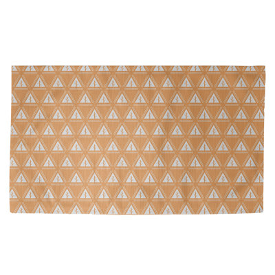 Tapis orange classique à motif d'arbres minimalistes Barbra