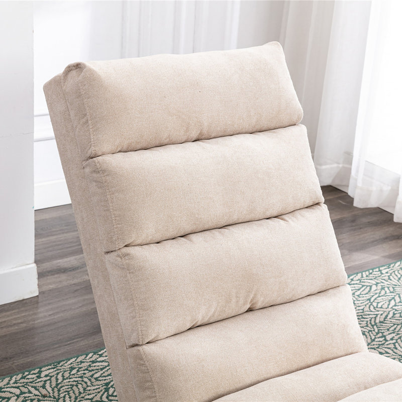 Méridienne moderne en lin, longue chaise longue pour bureau ou salon, Beige